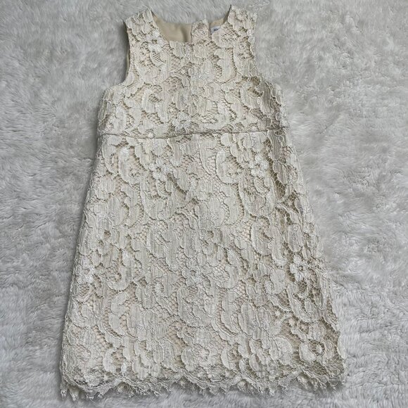Dolce Gabbana Kid's Cream Lace Sheath Knee Length Dress Size 18-24 Months - Picture 1 of 7